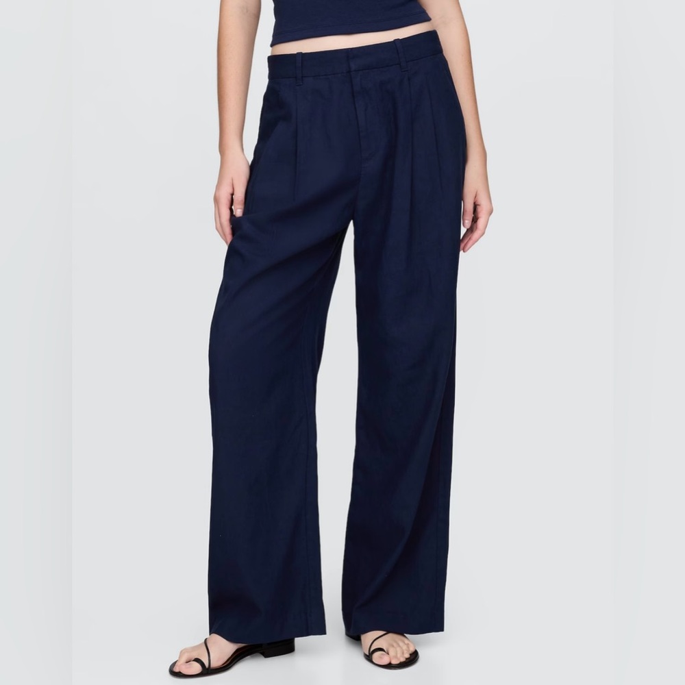 Gap Navy Linen Blend Pants